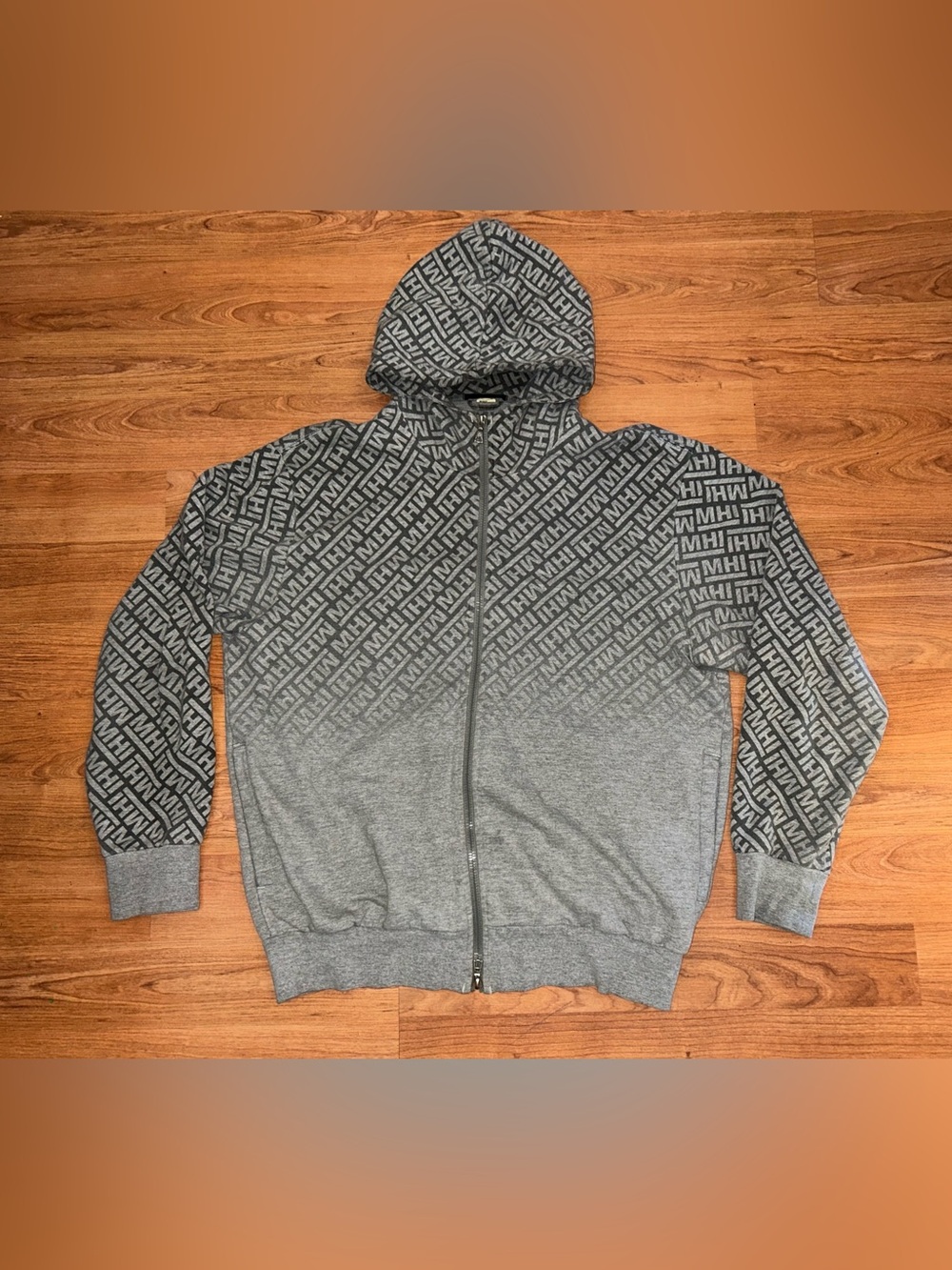 MAHARISHI Hardy Blechman Cotton monogram zip up hoodie XL